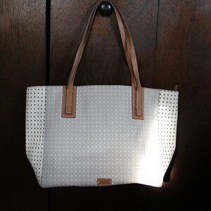 FOSSIL Ivory Heart Tote Bag